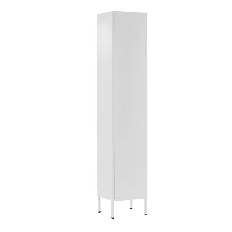 Grande armoire de rangement blanche en acier avec deux portes en verre acrylique
