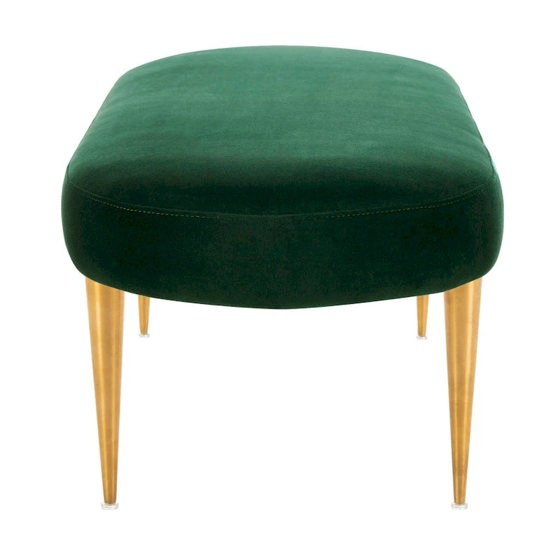 Banc d'appoint ovale en velours avec pieds en métal doré, multicolore