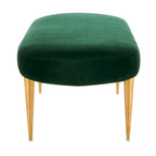 Banc d'appoint ovale en velours avec pieds en métal doré, multicolore