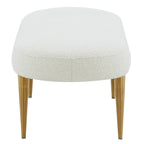 Banc d'appoint ovale en velours avec pieds en métal doré, multicolore