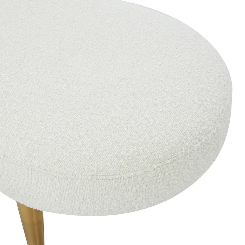 Banc d'appoint ovale en velours avec pieds en métal doré, multicolore