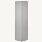 Meuble de rangement d'angle haut avec 2 portes, étagères réglables, noir, blanc, gris