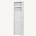 Meuble de rangement d'angle haut avec 2 portes, étagères réglables, noir, blanc, gris