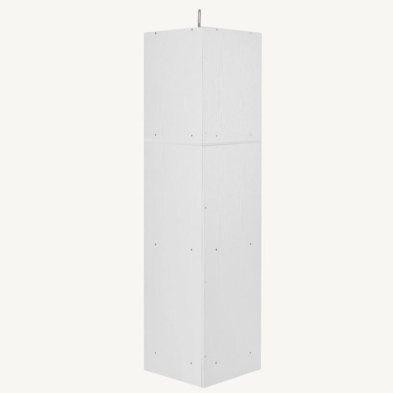 Meuble de rangement d'angle haut avec 2 portes, étagères réglables, noir, blanc, gris