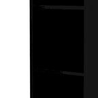 Meuble de rangement de salon en MDF noir avec étagères ouvertes, tiroir et porte verrouillables