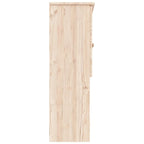 Vaisselier en bois de pin massif avec portes vitrées marron blanc