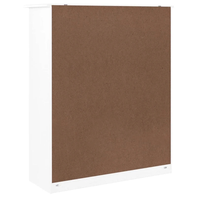 Vaisselier en bois de pin massif avec portes vitrées marron blanc