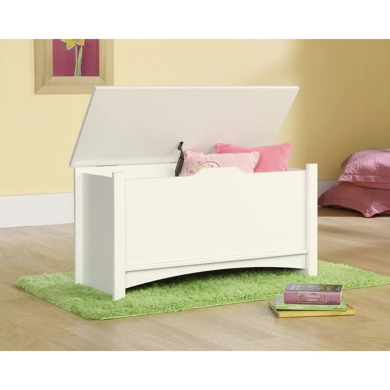 Coffre de rangement en bois avec couvercle et système de ventilation, finition bois Jamocha