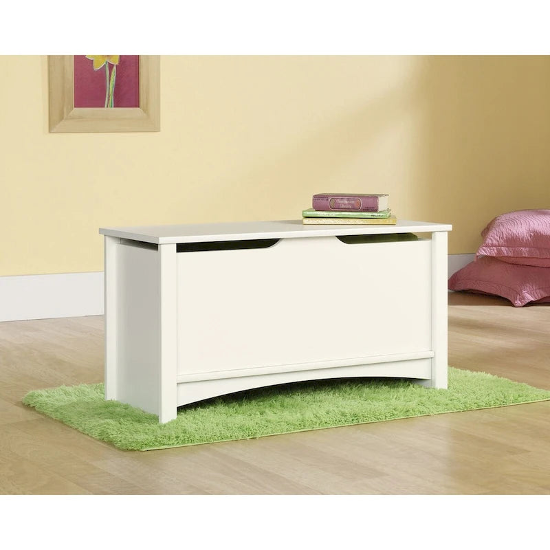 Coffre de rangement en bois avec couvercle et système de ventilation, finition bois Jamocha