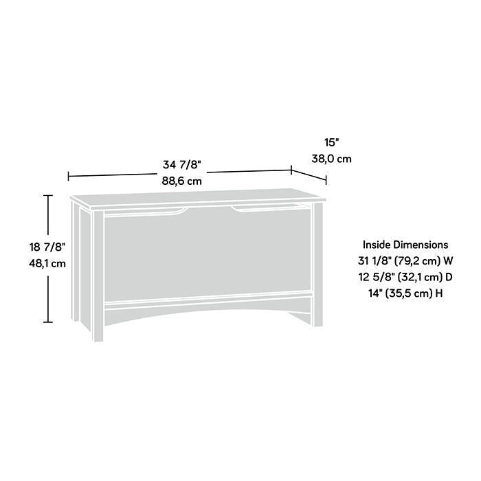 Coffre de rangement en bois avec couvercle et système de ventilation, finition bois Jamocha