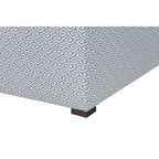 Banc de rangement transitoire, tissu capitonné, charnière hydraulique, pieds espresso