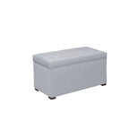 Banc de rangement transitoire, tissu capitonné, charnière hydraulique, pieds espresso
