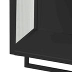 Armoire murale de rangement avec portes vitrées et crochets inférieurs