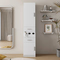Meuble de rangement haut pour coiffure avec tiroirs, porte et supports pour outils chauffants Blanc Rose