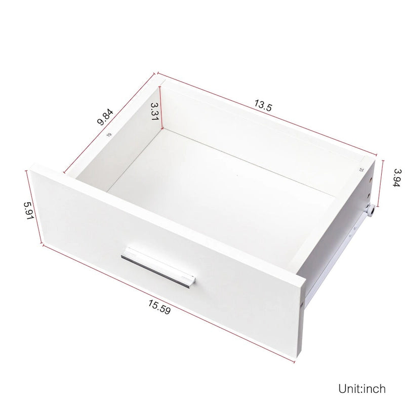 Meuble de rangement haut pour coiffure avec tiroirs, porte et supports pour outils chauffants Blanc Rose