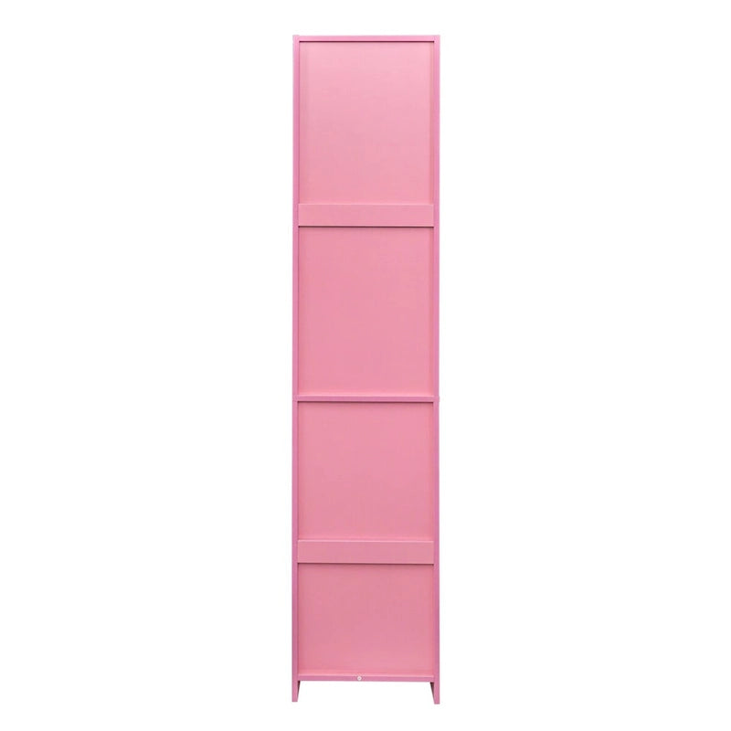 Meuble de rangement haut pour coiffure avec tiroirs, porte et supports pour outils chauffants Blanc Rose