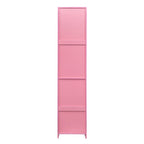 Meuble de rangement haut pour coiffure avec tiroirs, porte et supports pour outils chauffants Blanc Rose