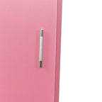 Meuble de rangement haut pour coiffure avec tiroirs, porte et supports pour outils chauffants Blanc Rose