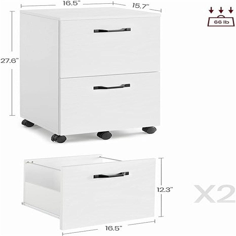 Meuble de rangement à 2 tiroirs avec roulettes, style industriel rustique