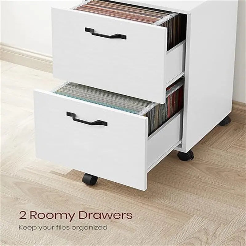 Meuble de rangement à 2 tiroirs avec roulettes, style industriel rustique