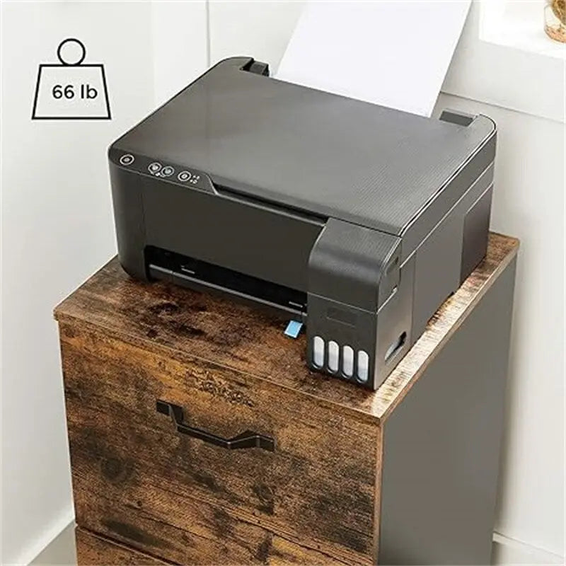 Meuble de rangement à 2 tiroirs avec roulettes, style industriel rustique