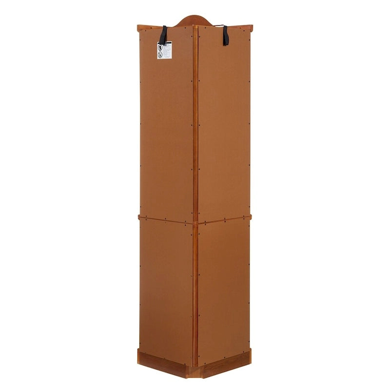 Vitrine d'angle Curio avec portes vitrées Éclairage intégré Étagères réglables Chêne Cerisier