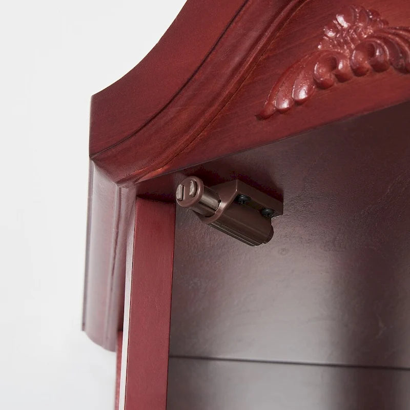 Vitrine d'angle Curio avec portes vitrées Éclairage intégré Étagères réglables Chêne Cerisier