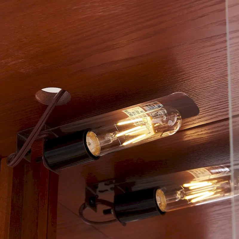 Vitrine d'angle Curio avec portes vitrées Éclairage intégré Étagères réglables Chêne Cerisier