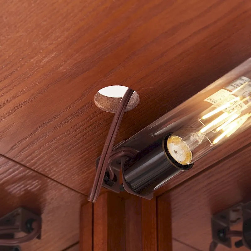 Vitrine d'angle Curio avec portes vitrées Éclairage intégré Étagères réglables Chêne Cerisier
