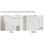 Buffet de ferme blanc avec 2 tiroirs, 4 portes, meuble de rangement