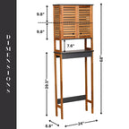 Armoire de rangement au-dessus des toilettes - Finition marron, grise ou naturelle - Double porte ventilée - Autonome