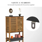 Armoire de rangement au-dessus des toilettes - Finition marron, grise ou naturelle - Double porte ventilée - Autonome