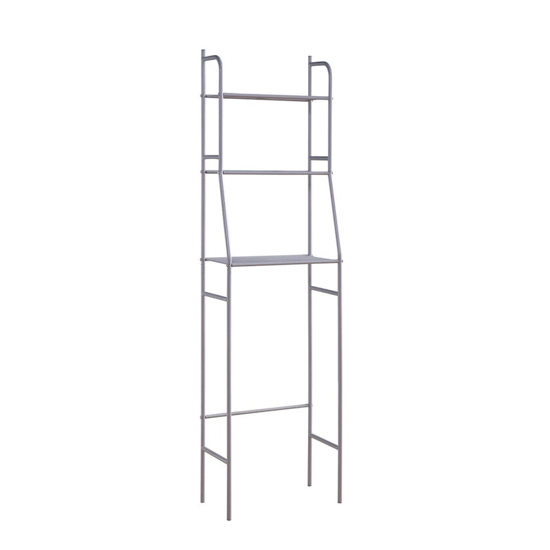 Étagère de rangement en métal à 3 niveaux pour WC, blanc argenté