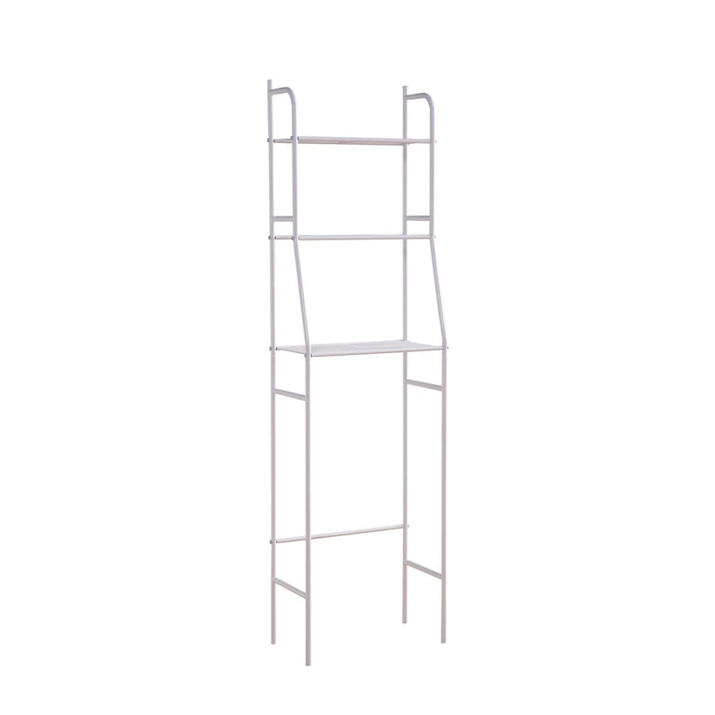 Étagère de rangement en métal à 3 niveaux pour WC, blanc argenté