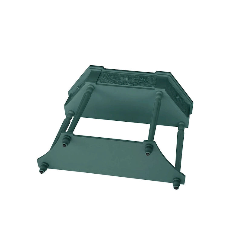 Console en bois sculpté bleu marine avec tiroir et étagère inférieure
