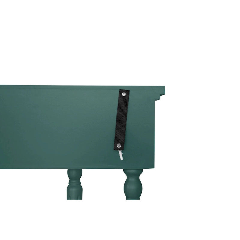 Console en bois sculpté bleu marine avec tiroir et étagère inférieure