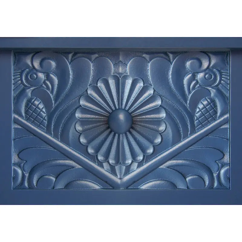 Console en bois sculpté bleu marine avec tiroir et étagère inférieure