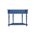 Console en bois sculpté bleu marine avec tiroir et étagère inférieure
