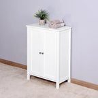 Meuble de rangement de salle de bain à double porte blanche avec étagère réglable