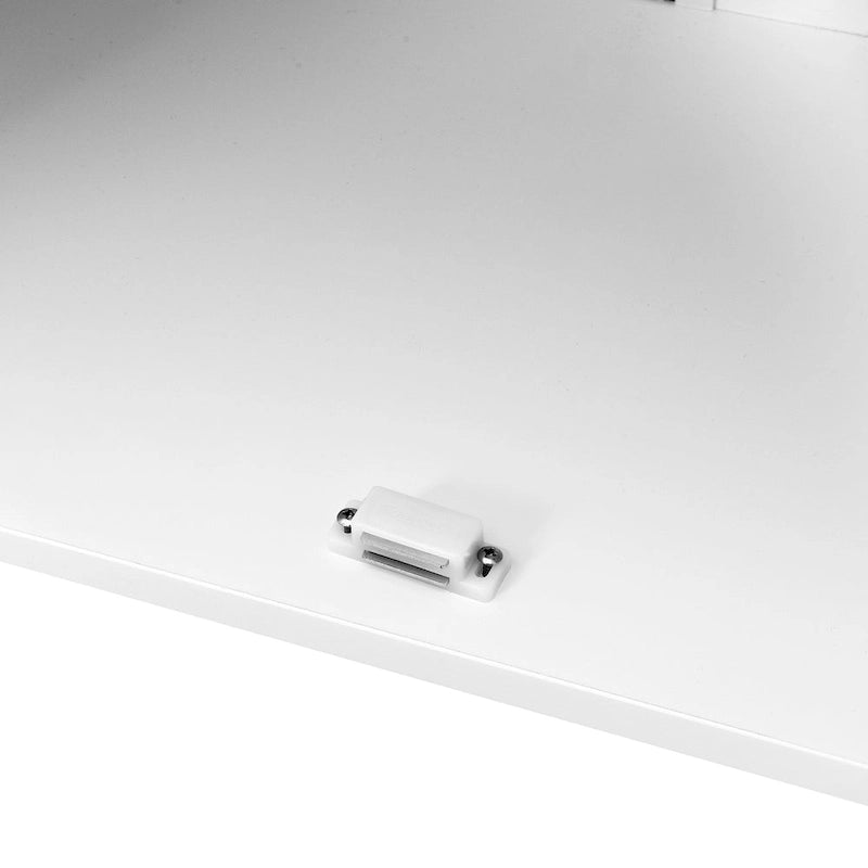 Meuble de rangement de salle de bain à double porte blanche avec étagère réglable