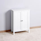 Meuble de rangement de salle de bain à double porte blanche avec étagère réglable