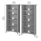 Bibliothèque haute à 5 étagères Salinas (lot de 2) de Bush Furniture