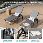 Lot de 2 chaises longues de jardin, transat inclinable réglable sur 5 positions, tissu Textilène, chaise longue de piscine de 193 cm pour terrasse, jardin et bord de piscine