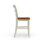 Ensemble d'îlot de cuisine 3 pièces Monarch de Homestyles en bois blanc cassé avec dessus en bois à abattant – 48 po x 25 po x 36 po
