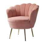 Fauteuil baril confortable avec pieds en métal doré, fauteuil d'appoint pour salon