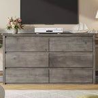 Grande commode moderne à 7 tiroirs pour chambre à coucher, grande commode en bois avec organisateur de rangement pour salon, couloir et entrée