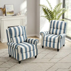 Lot de 2 fauteuils inclinables modernes à assise rembourrée en cuir PU/tissu