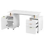Bureau flottant exécutif moderne avec 3 tiroirs et surface de travail élégante