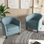 Lot de 2 fauteuils club modernes en lin style tonneau