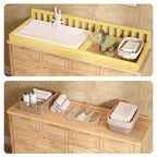 Table à langer et commode Homsee en bois de pin massif : plan à langer amovible, tiroirs de rangement, indispensable tout-en-un pour la chambre de bébé